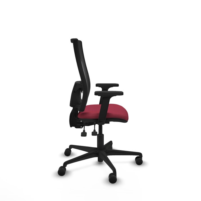 PIQUERAS Y CRESPO Silla de oficina Bormate Granate/Negro con mecanismo Asincro y brazos 2D