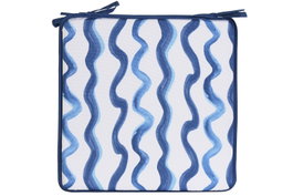 DKD Home Decor Cojín de Silla Impermeable Azul y Blanco, Pack de 2