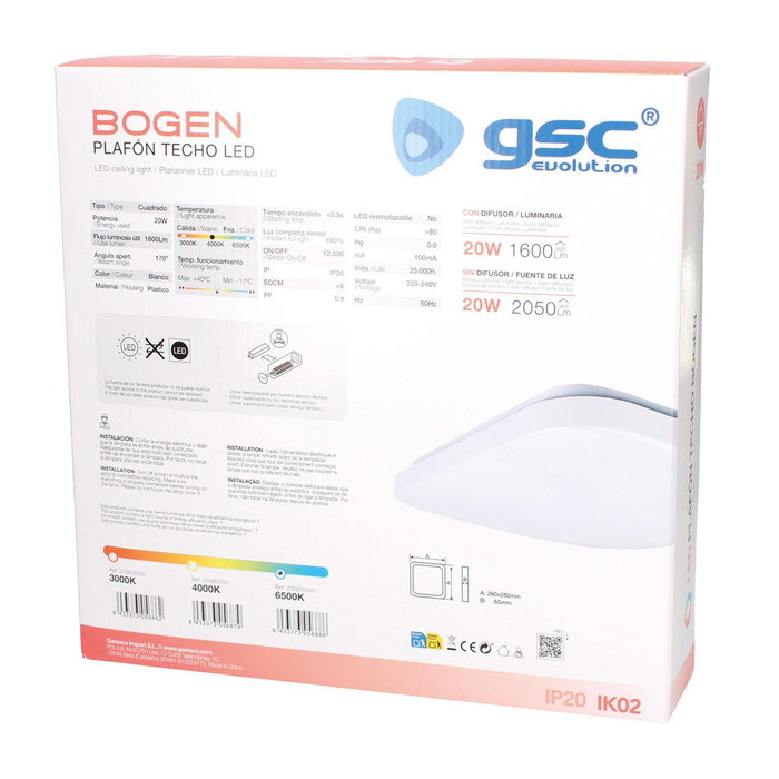 GSC Evolution Plafón de techo LED Bogen 20W 6500K