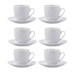 Set 6 Tazas con Plato Porcelana New Renova Quid 20 cL