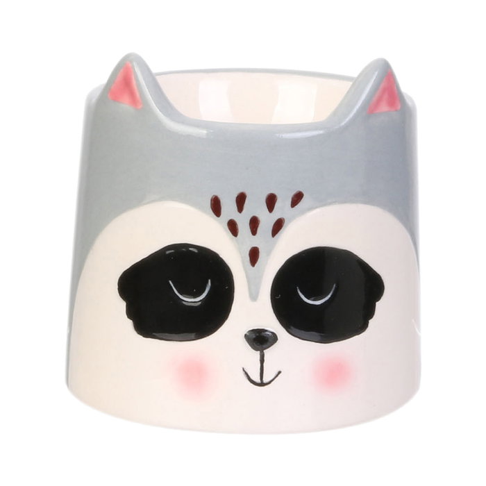 The Concept Factory Huevera de Cerámica Animales - Panda o Mapache para Huevo Pasado por Agua, Diámetro 6 cm