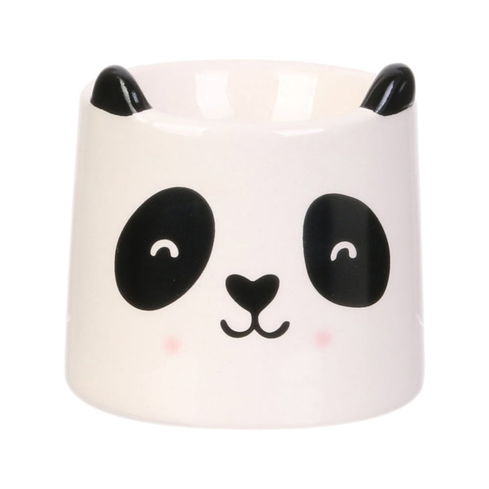 The Concept Factory Huevera de Cerámica Animales - Panda o Mapache para Huevo Pasado por Agua, Diámetro 6 cm