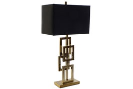 DKD Home Decor Lámpara Sobremesa Dorado Negro 23 x 78 x 38 cm