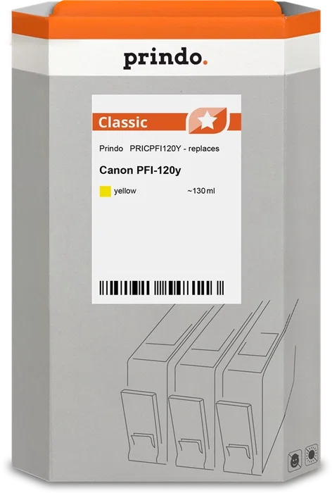 Prindo Cartucho de tinta amarillo PRICPFI120Y Classic 130ml Prindo Cartucho de tinta amarillo PRICPFI120Y Classic 130ml