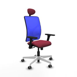 PIQUERAS Y CRESPO Silla de oficina Motilla con Mecanismo Sincro, Granate y Azul