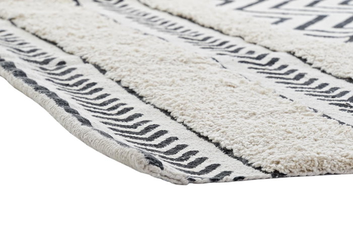 DKD Home Decor Alfombra Scandi Negro Blanco Zig Zag Algodon Polyester 226 x 160 x 0.7 cm DKD Home Decor Alfombra Scandi Negro Blanco Zig Zag Algodon Polyester 226 x 160 x 0.7 cm