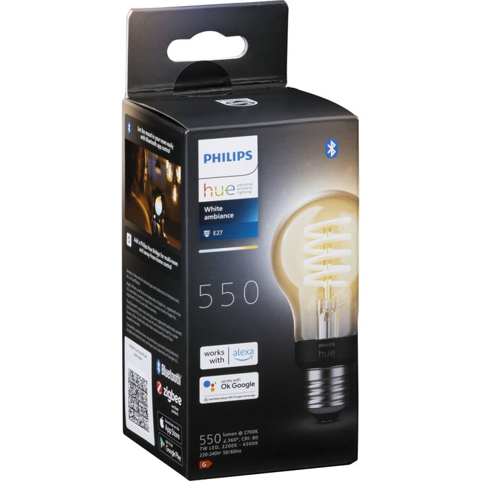 Philips Hue White Ambiance E27 Filament A60 7W