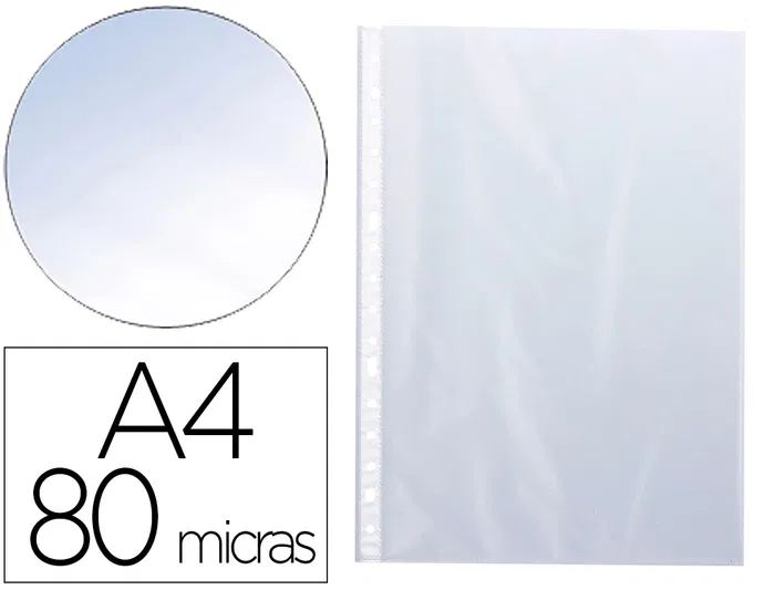 Q-connect Funda Multitaladro Cristal Din A4 80 mc - Caja de 100 Unidades Q-connect Funda Multitaladro Cristal Din A4 80 mc - Caja de 100 Unidades