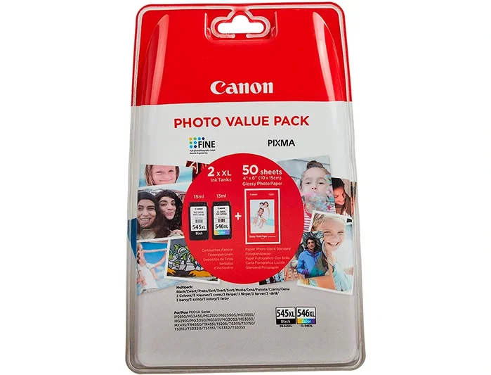Canon PG-545XL + CL-546XL Photo Value Pack con Papel Fotográfico Canon PG-545XL + CL-546XL Photo Value Pack con Papel Fotográfico