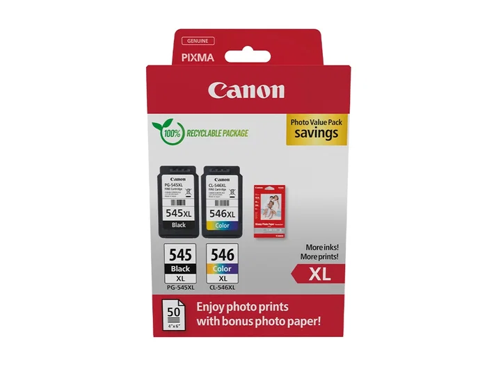 Canon PG-545XL + CL-546XL Photo Value Pack con Papel Fotográfico Canon PG-545XL + CL-546XL Photo Value Pack con Papel Fotográfico