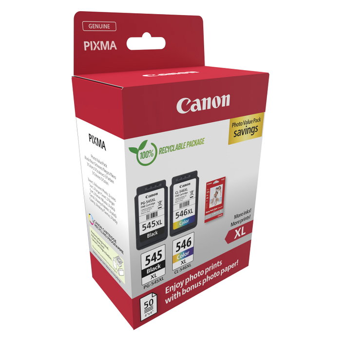 Canon PG-545XL + CL-546XL Photo Value Pack con Papel Fotográfico Canon PG-545XL + CL-546XL Photo Value Pack con Papel Fotográfico