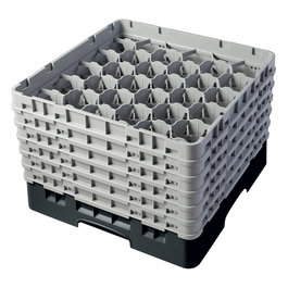 CAMBRO Cesta de lavado 30 comp. 6 alturas Negro