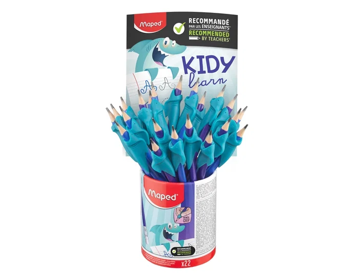 MAPED Lápices de grafito HB con goma y adaptador ergonómico, bote de 22 unidades MAPED Lápices de grafito HB con goma y adaptador ergonómico, bote de 22 unidades