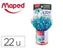 MAPED Lápices de grafito HB con goma y adaptador ergonómico, bote de 22 unidades