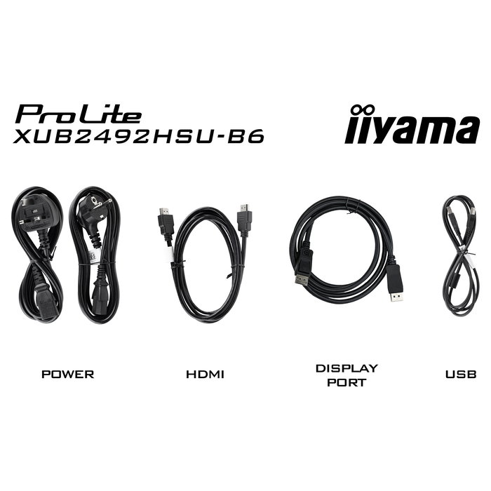 iiyama ProLite XUB2492HSU-B6 - Monitor 60,5 cm (24") Full HD IPS, 100 Hz, 0,4 ms, AMD FreeSync, Pivot, Negro - XUB2492HSU-B6