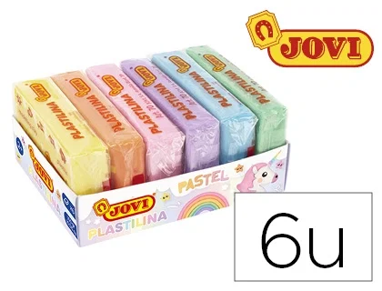Jovi Caja de 6 Pastillas de Plastilina Colores Pastel Surtidos de 50g Jovi Caja de 6 Pastillas de Plastilina Colores Pastel Surtidos de 50g