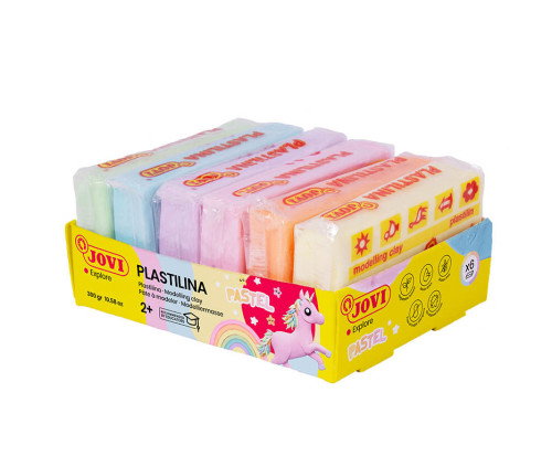 Jovi Caja de 6 Pastillas de Plastilina Colores Pastel Surtidos de 50g Jovi Caja de 6 Pastillas de Plastilina Colores Pastel Surtidos de 50g