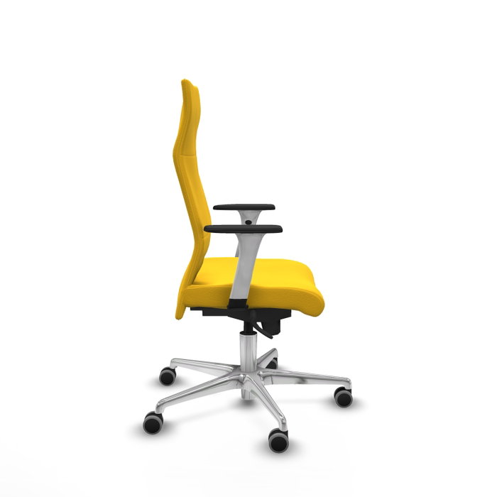 PIQUERAS Y CRESPO Sillón Albacete con Mecanismo Sincro, Similpiel Amarillo y Base de Aluminio PIQUERAS Y CRESPO Sillón Albacete con Mecanismo Sincro, Similpiel Amarillo y Base de Aluminio
