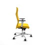 PIQUERAS Y CRESPO Sillón Albacete con Mecanismo Sincro, Similpiel Amarillo y Base de Aluminio