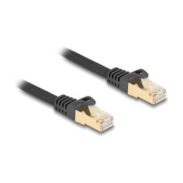 DeLOCK Cable de red RJ45 Cat.6A S/FTP con cubierta trenzada 10 m Negro