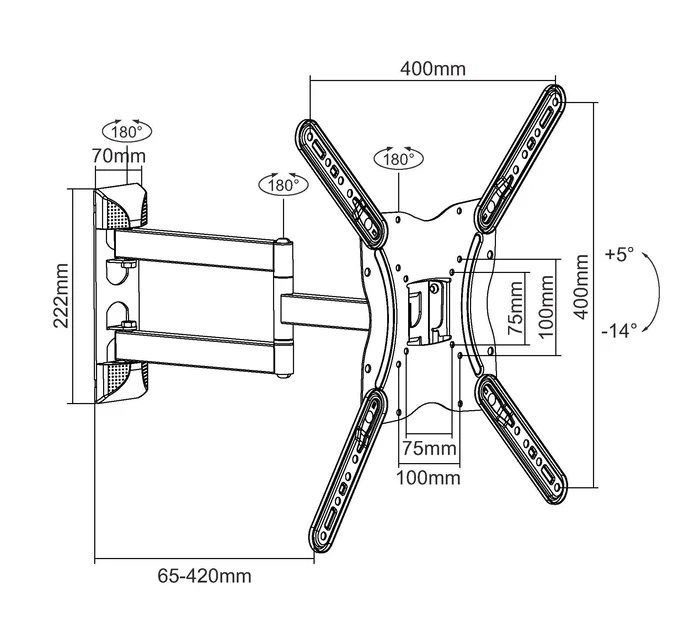 Equip Soporte de pared articulado para TV de 13-55 pulgadas