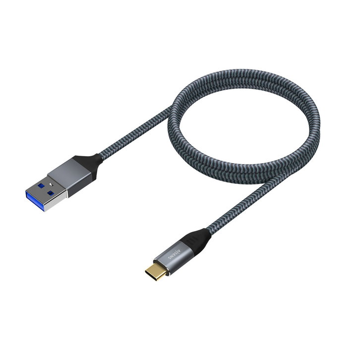 Aisens Cable USB 3.1 Gen2 Aluminio 10Gbps 3A USB-C a USB-A Gris 0.5m