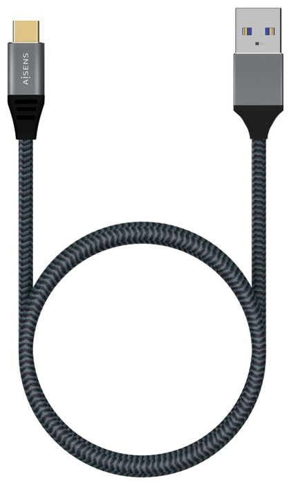 Aisens Cable USB 3.1 Gen2 Aluminio 10Gbps 3A USB-C a USB-A Gris 0.5m