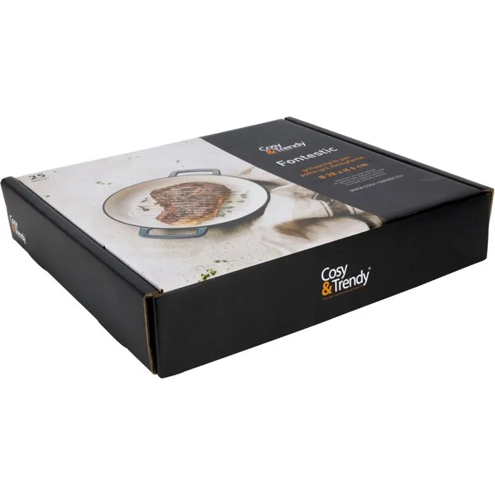 Fontesti Sartén Grill Hierro Fundido Esmaltado Ø28 cm Azul COS5401110058458 Apta Inducción