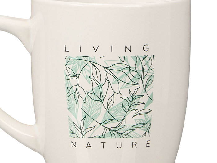 VESSIA Taza Porcelana Living Nature 350ml Blanco-Verde