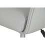 DKD Home Decor Silla de Oficina PU y Metal Gris con Ruedas