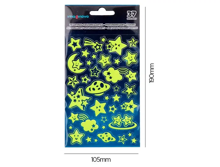 Imaginovo Pegatinas Luminosas Estrellas con Relieve 190x105 mm Imaginovo Pegatinas Luminosas Estrellas con Relieve 190x105 mm