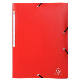Carpeta De Gomas Y Solapas Exacompta Pp Opaco A4 Con Etiqueta Rojo