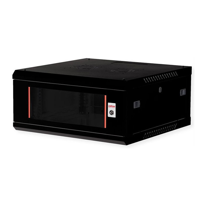 ROLINE Bastidor de Pared 19" 4U Rack 600x600 mm Modelo Basic Plus con Puerta Frontal de Vidrio, 80 kg Capacidad, Negro - 26.21.0288 ROLINE Bastidor de Pared 19" 4U Rack 600x600 mm Modelo Basic Plus con Puerta Frontal de Vidrio, 80 kg Capacidad, Negro - 26.21.0288