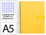 Liderpapel Cuaderno Espiral A5 Micro Crafty Tapa Forrada Amarillo 120h 90gr Cuadro 5mm