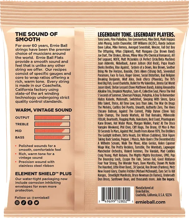 Ernieball Cuerdas Bajo Eléctrico Entorchado Plano Group I 55-110 Ernieball Cuerdas Bajo Eléctrico Entorchado Plano Group I 55-110