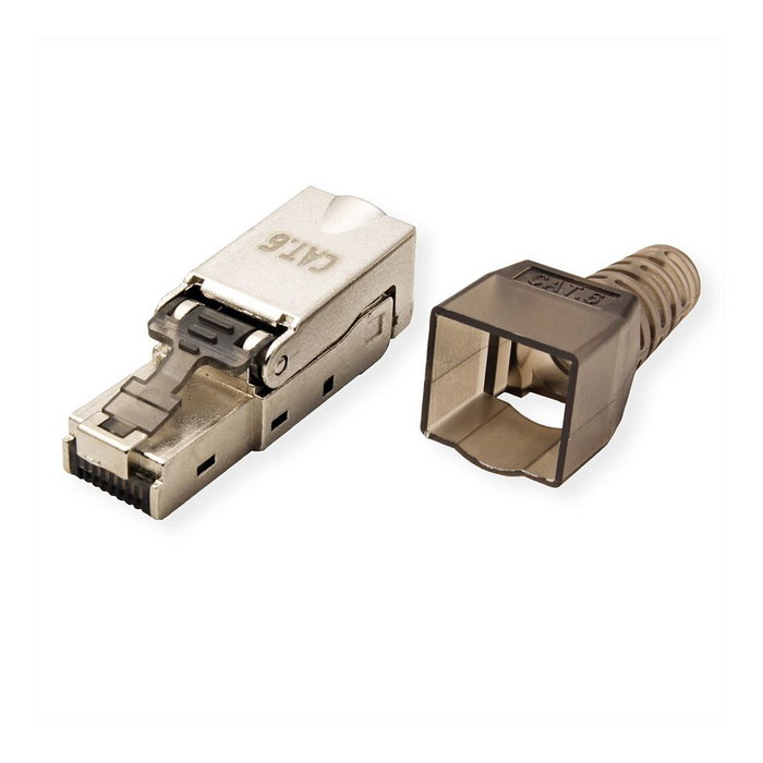 VALUE 26.99.0371 Conector RJ-45 Cat.6/6e (Class E, STP) de Zinc Chapado en Oro, Plata, Certificado RoHS, ISO/IEC11801