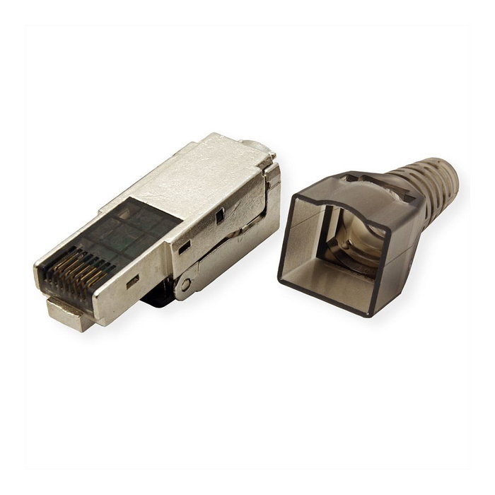 VALUE 26.99.0371 Conector RJ-45 Cat.6/6e (Class E, STP) de Zinc Chapado en Oro, Plata, Certificado RoHS, ISO/IEC11801