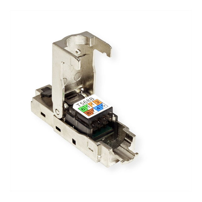 VALUE 26.99.0371 Conector RJ-45 Cat.6/6e (Class E, STP) de Zinc Chapado en Oro, Plata, Certificado RoHS, ISO/IEC11801