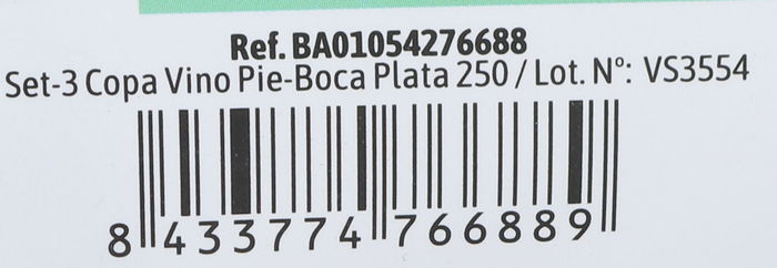 Algon Set de 3 Copas de Vino Pie-Boca Plata 250 ml (12 Unidades)