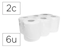 Dahi Papel Secamanos Celulosa Lisa 2 Capas 210 mm x 150 mt Paquete de 6 Rollos