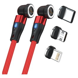 RealPower Cable MagneticCharge2 Magnético Rojo 1 m con Adaptadores, 2x Conector Magnético, Referencia RealPower MagneticCharge2
