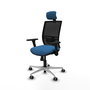 PIQUERAS Y CRESPO Silla de oficina Yunquera con mecanismo Sincro, Azul claro y Negro
