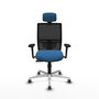 PIQUERAS Y CRESPO Silla de oficina Yunquera con mecanismo Sincro, Azul claro y Negro
