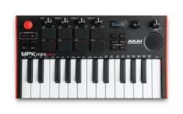 Akai MPK Miniplay Mk3 Teclado Controlador USB con Altavoz Integrado, 25 Miniteclas Sensibles a la Velocidad, Pads MPC Retroiluminados, Pantalla OLED y Arpegiador