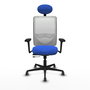 PIQUERAS Y CRESPO Silla de oficina Zulema con Mecanismo Sincro/Traslack, Azul y Blanco