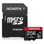 ADATA 256GB microSDXC/SDHC UHS-I U3 V30 A2, Tarjeta de Memoria de Alta Resistencia para Dashcams y Sistemas de Vigilancia, Resistente al Agua y Golpes