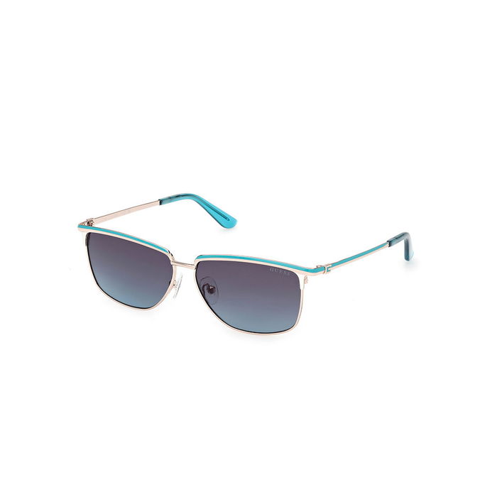 Guess Gafas GU00133 Gafas de Sol para Mujer Rectangulares 56 mm Azul Metal