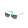 Guess Gafas GU00133 Gafas de Sol para Mujer Rectangulares 56 mm Azul Metal