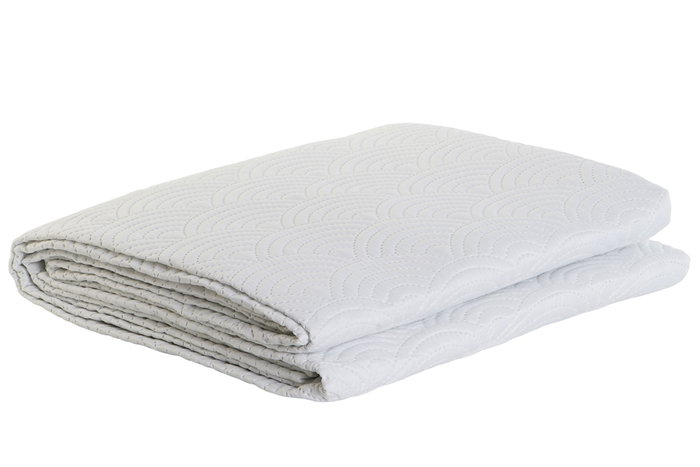 DKD Home Decor Colcha Oriental Blanco 260 x 180 cm Poliester DKD Home Decor Colcha Oriental Blanco 260 x 180 cm Poliester