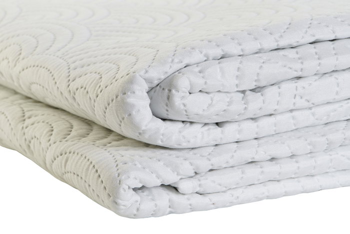 DKD Home Decor Colcha Oriental Blanco 260 x 180 cm Poliester DKD Home Decor Colcha Oriental Blanco 260 x 180 cm Poliester